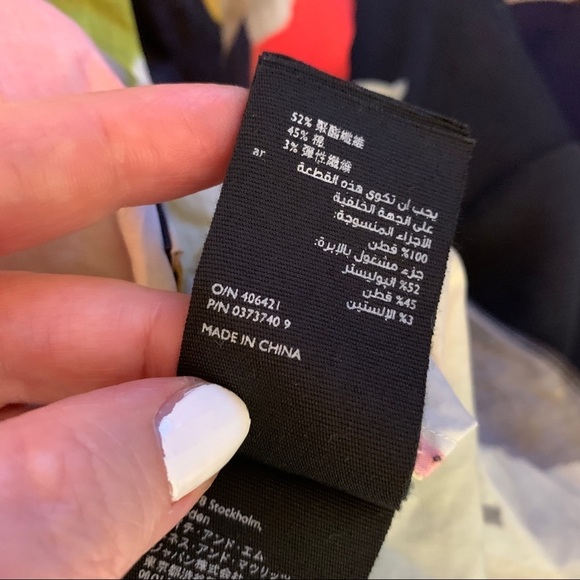 COS Navy Colorblocked Watercolor Top - Picture 8 of 9